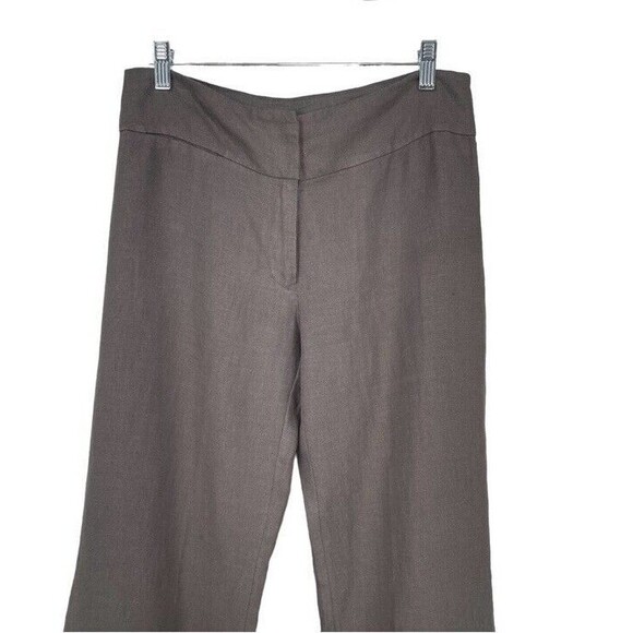 Eileen Fisher Trouser Heavy Linen Wide Leg Trouser Grey Relax Casual Size 6 EUC - Picture 4 of 14